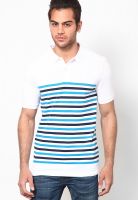 Giordano White Striped Polo T-Shirts
