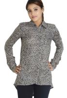 Globus Full Sleeve Printed Grey Shirt