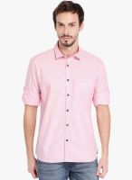 Highlander Pink Solid Slim Fit Casual Shirt