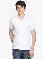 Highlander White Solid Polo TShirt