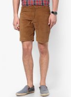 I Know Solid Brown Shorts