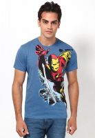 Avengers Blue Printed Round Neck T-Shirts