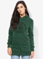 JC Collection Green Colored Solid Shift Dress