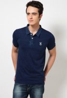 Jack & Jones Blue Printed Polo T-Shirts