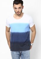 Jack & Jones White Striped Round Neck T-Shirts