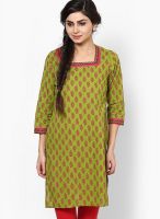 Jaipur Kurti Green Printed Kurtis