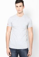 KILLER Grey Solid Round Neck T-Shirts