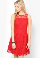 MIAMINX Sleeve Less Red Dress