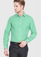 Mark Taylor Green Check Slim Fit Formal Shirt