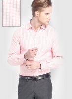 Mark Taylor Peach Check Slim Fit Formal Shirt