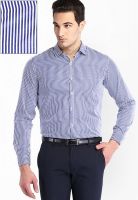 Mark Taylor Striped Blue Formal Shirt