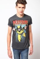 Marvel Charcoal Grey Printed Round Neck T-Shirts