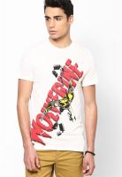 Marvel Off White Printed Round Neck T-Shirts