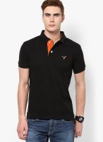 Monteil & Munero Black Solid Polo T-Shirts