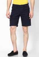 Monteil & Munero Navy Blue Solid Shorts