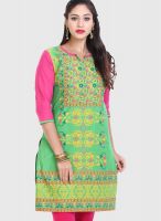 Mytri Green Printed Kurtas