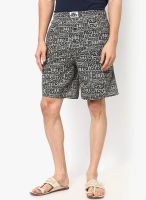 Nuteez Grey Printed Shorts