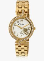 Olvin 1671 Ym01 Golden/Silver Analog Watch