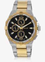Omax Ss-595 Golden/Black Analog Watch