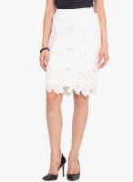 Paprika Off White Embroidered Skirt