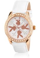 Playboy Bpb-0017-B White/Gold Analog Watch