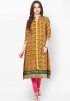 Prakhya Yellow Embroidered Kurtas