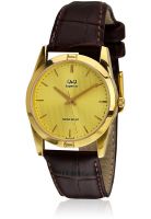 Q&Q S122-100Ny Brown /Golden Analog Watch