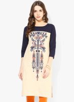 Rangmanch By Pantaloons Beige Printed Kurta