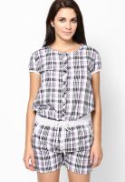 Sdl By Sweet Dreams Black Checked Halfsleeve Jumpsuit