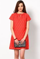 Shibori Designs Straight Fit Key Red Hole Dress