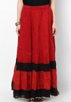 Shree Red Flared Skirt