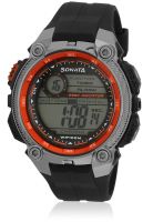 Sonata Nf7993pp02 Black/Black Digital Watch