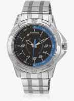 Sonata Ng77001sm01a Silver/Black Analog Watch