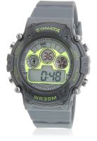 Sonata Super Fiber 77006PP02 Grey/Grey Digital Watch