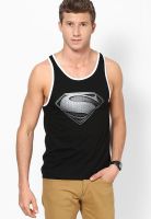 Superman Black Printed Round Neck T-Shirts