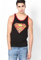 Superman Black Printed Round Neck T-Shirts