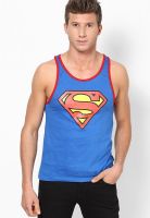 Superman Blue Printed Round Neck T-Shirts