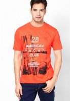 TBASE Orange Crew Neck T Shirt