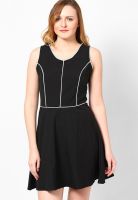 Tonga Black Skater Dress With White Piping