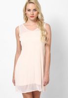 Tonga Pink Colored Solid Shift Dress