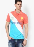 U.S. Polo Assn. Orange Solid Polo T-Shirts