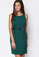 Van Heusen Green Colored Solid Bodycon Dress