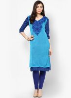 Vedic Blue Solid Kurtis