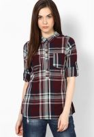 Vero Moda Maroon 3/4Th Sleeves Shirt