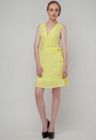 Vero Moda V Neck Yellow Dress With A Belt