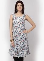 W White Printed Kurtis