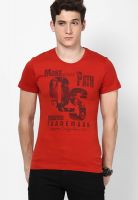 s.Oliver Red Round Neck T-Shirt