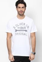 s.Oliver White Round Neck T-Shirt