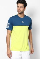 Adidas Green Solid Round Neck T-Shirts