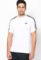 Adidas White Slim Fit Crew Neck T Shirt
